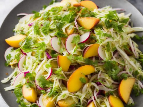 Shaved Fennel & Radish Salad with Pickled Peaches