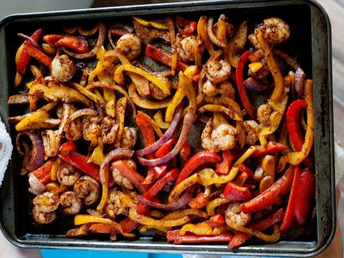 Sheet Pan Shrimp Fajitas