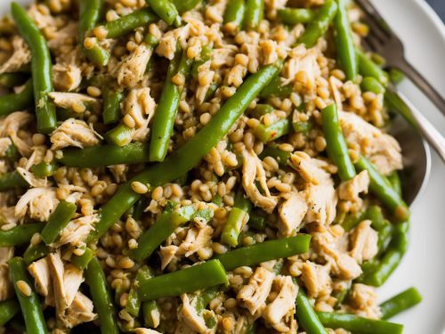 Shredded Chicken, Green Bean & Barley Salad with Paprika & Lemon