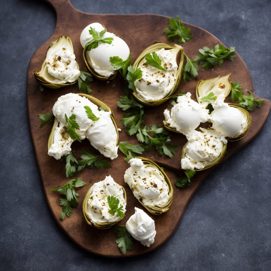 Sicilian-style Artichoke Hearts with Burrata