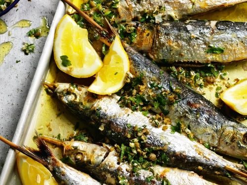 Skewered Sardines with Tartare Dressing