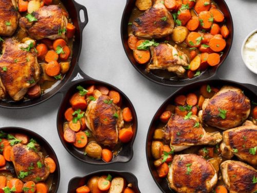 Skillet Chicken Thighs with Carrots and Potatoes