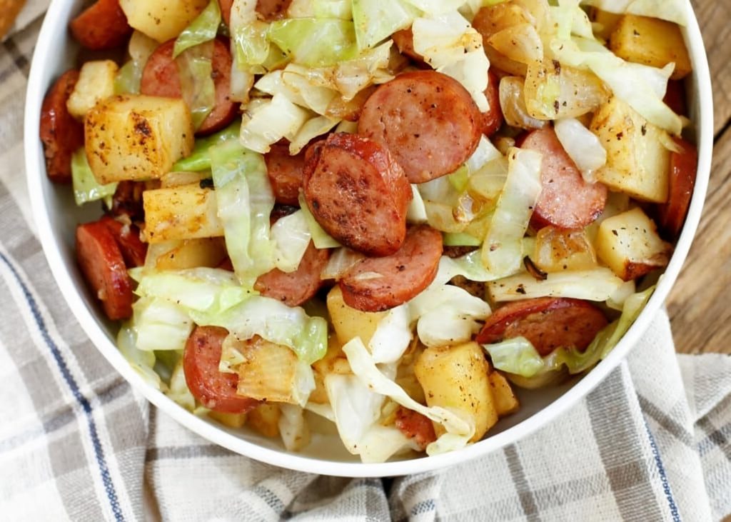 Skillet Ham, Cabbage, and Potatoes