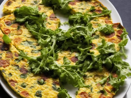 Slice of Frittata with Nutty Green Salad & Balsamic Dressing