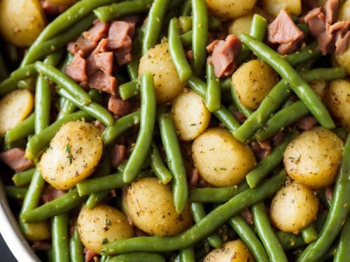 Slow Cooker Green Beans, Ham and Potatoes