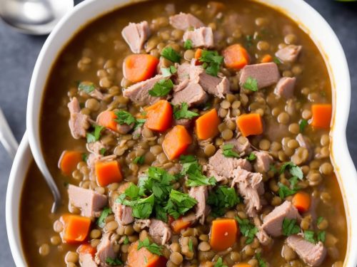 Slow Cooker Lentil and Ham Soup