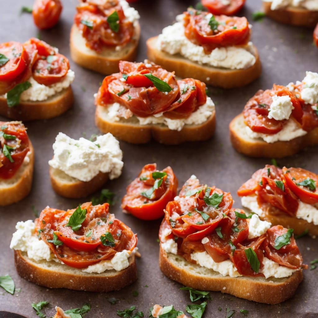 Slow-roast tomato, ricotta & prosciutto bruschetta