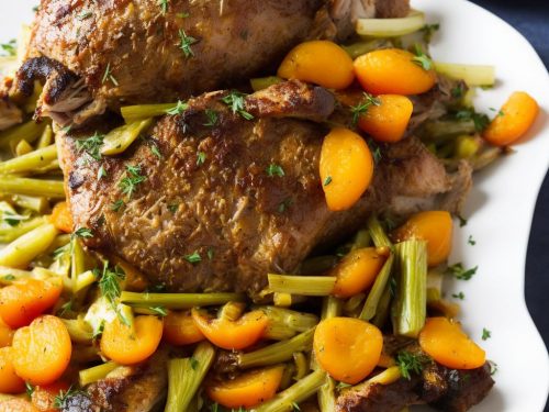 Slow-Roasted Pork Shoulder with Leeks, Apricots & Thyme