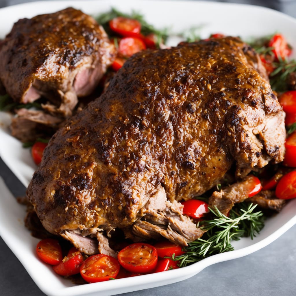 Slow-roasted shoulder of lamb