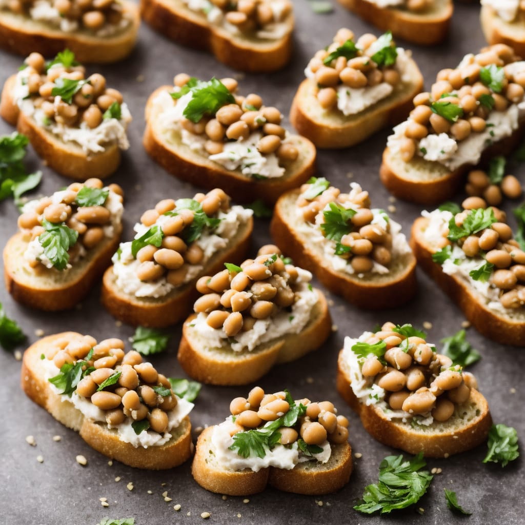 Smashed Cannellini Bean Crostini