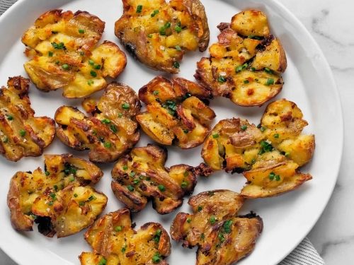 Smashed Roasted New Potatoes