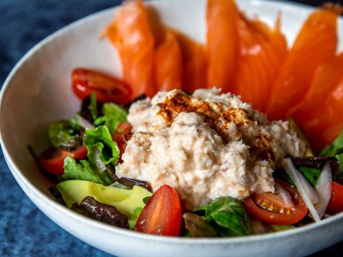 Smoked Salmon Salad with Crab Dressing