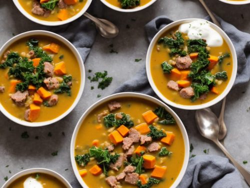 Smokey Sausage, Kale & Sweet Potato Soup