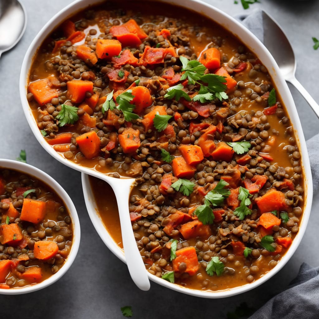 Smoky ham & lentil stew