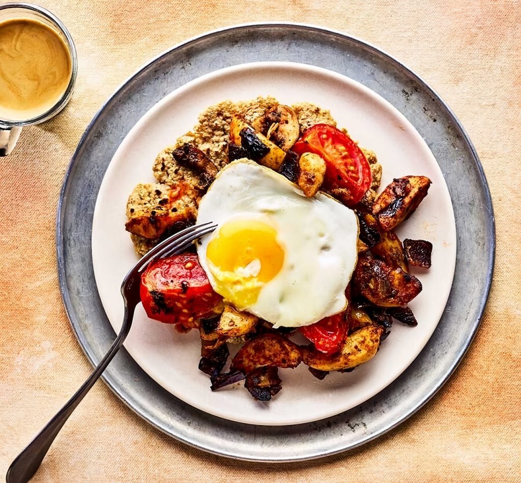 Smoky Mushroom & Potato Hash with Oaty Thins