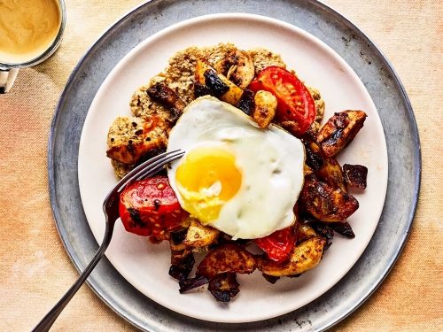 Smoky Mushroom & Potato Hash with Oaty Thins