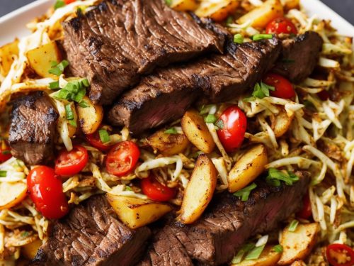 Smoky Steak with Cajun Potatoes & Spicy Slaw