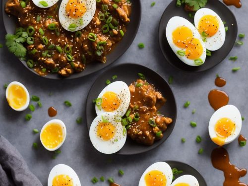 Son in law eggs recipe Soft boiled eggs topped with a tangy tamarind sauce a perfect balance of sweet sour and spicy