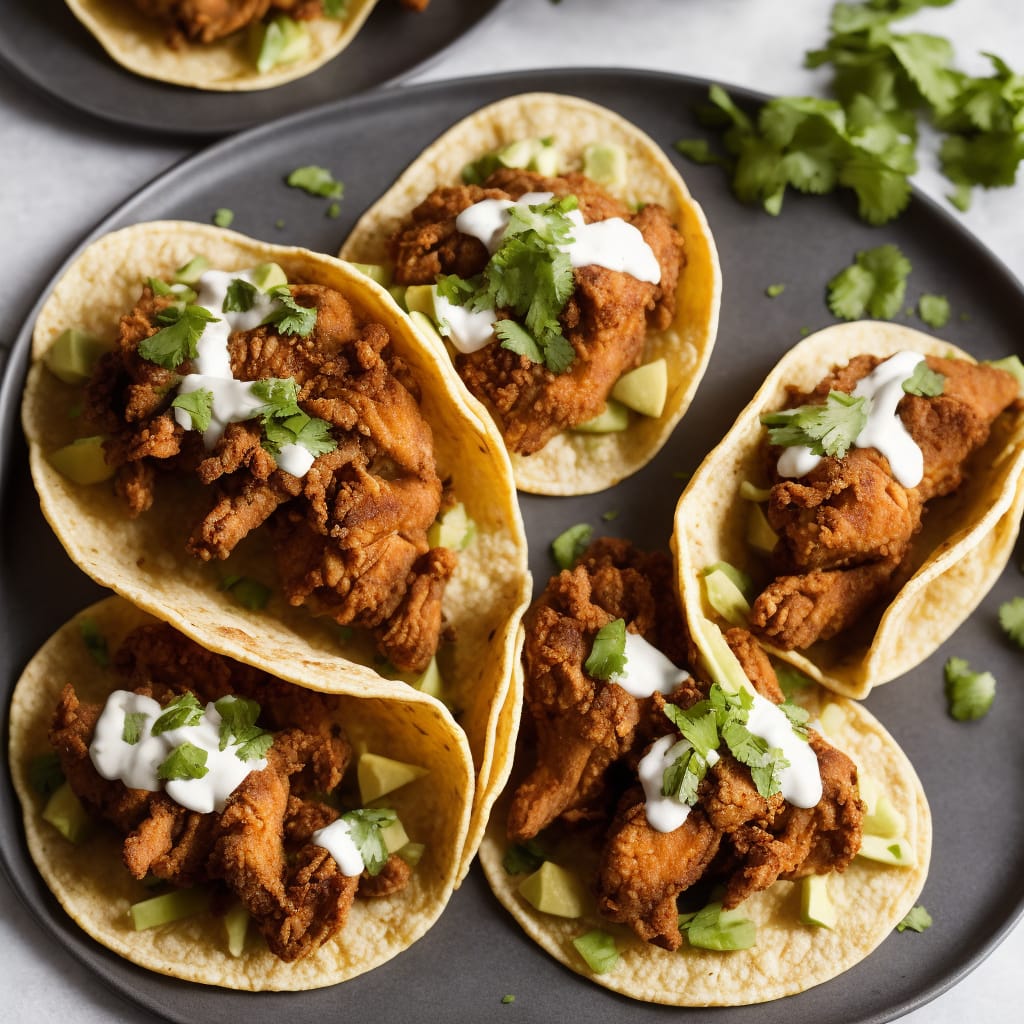 Southern-fried chicken tacos