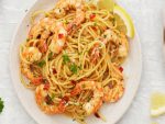 Spaghetti with Chilli Prawns, Salami & Gremolata Breadcrumbs