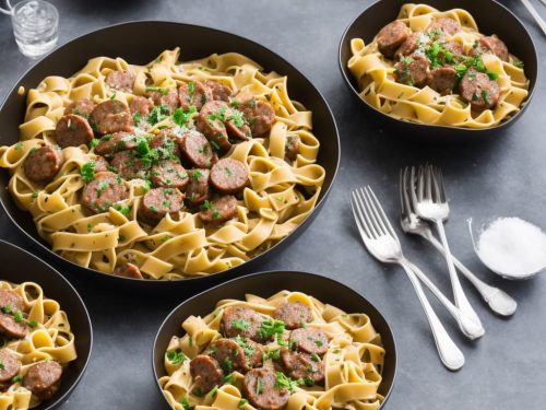 Speedy Sausage Stroganoff Tagliatelle