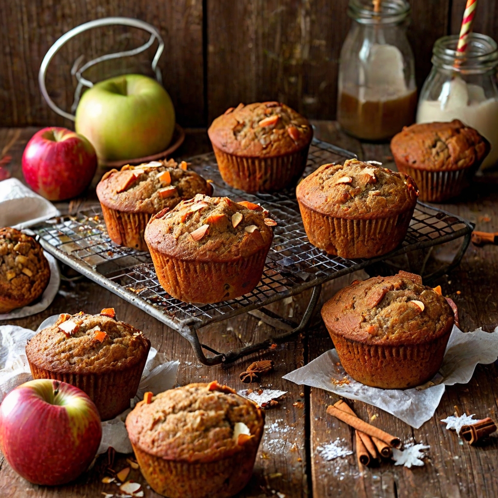 Spiced carrot & apple muffins