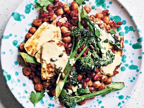 Spiced Chickpeas with Halloumi