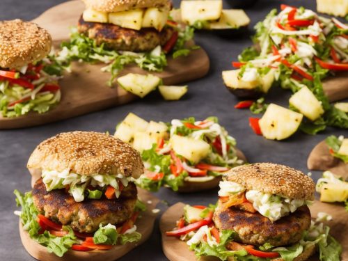 Spiced Halloumi & Pineapple Burger with Zingy Slaw