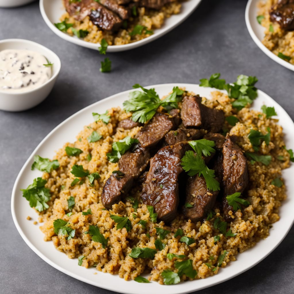 Spiced Lamb with Bulgur & Tahini Dressing