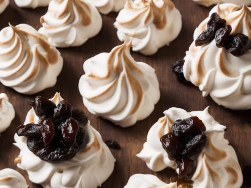 Spiced Meringues with Coffee-Soaked Prunes