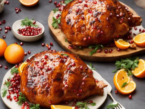 Spiced Pomegranate & Orange Glazed Ham