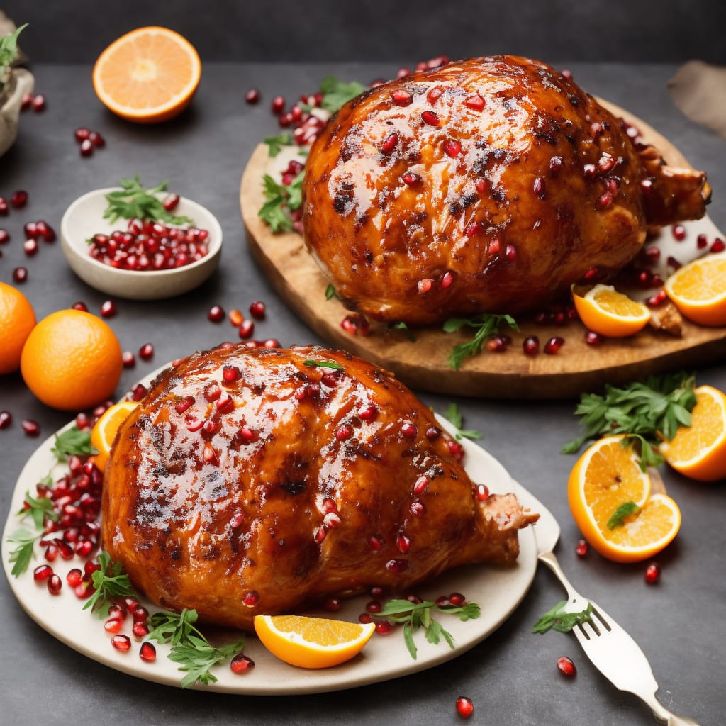 Spiced Pomegranate & Orange Glazed Ham