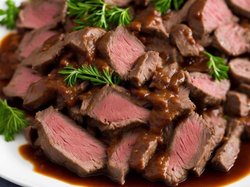 Spiced Roast Beef with Red Wine Gravy