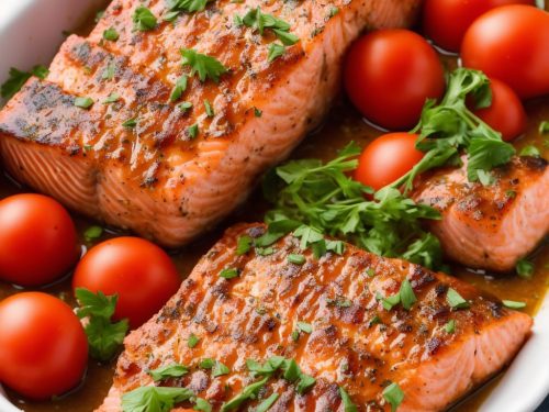 Spiced Salmon & Tomato Traybake