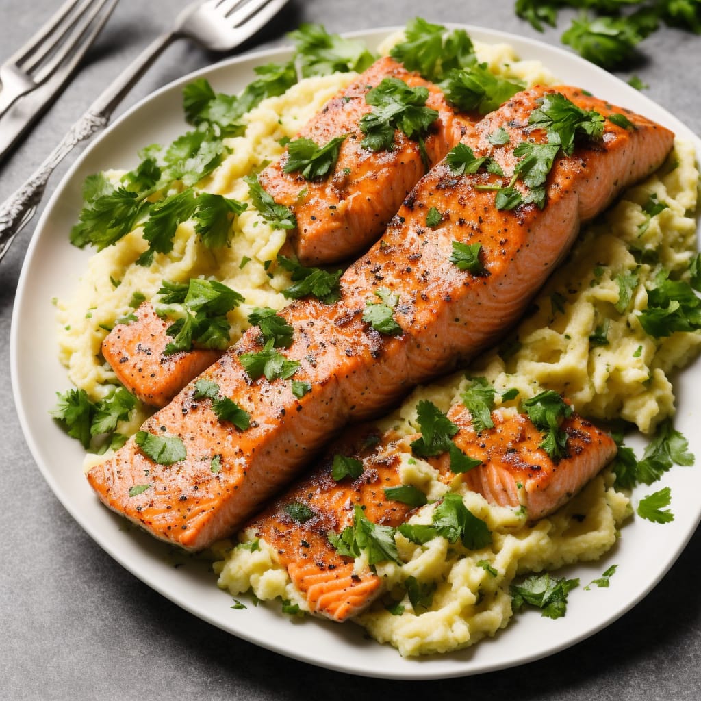 Spiced Salmon with Coriander Mash