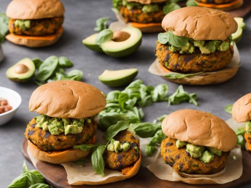 Spiced Sweet Potato Burgers with Avocado & Basil Salsa