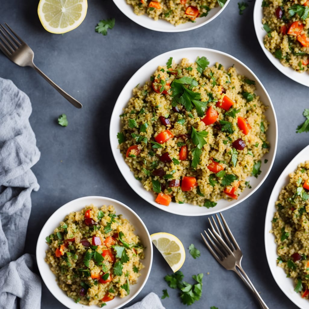 Spiced Veg with Lemony Bulgur Wheat Salad