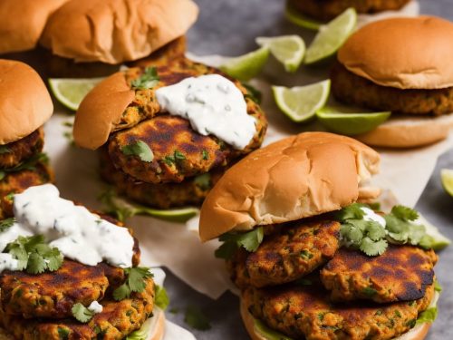 Spicy Bean Burgers with Lime Yogurt & Salsa