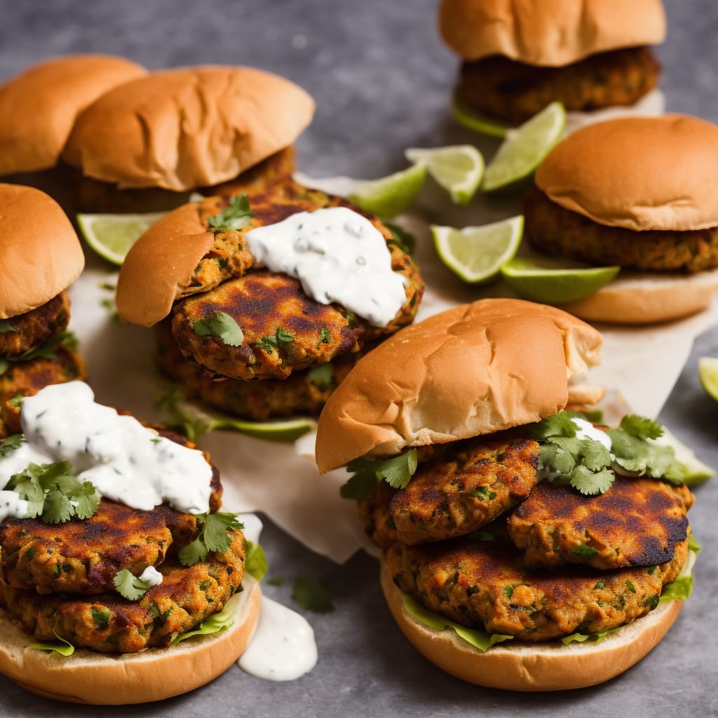 Spicy Bean Burgers with Lime Yogurt & Salsa