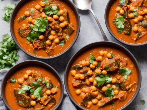 Spicy Harissa, Aubergine & Chickpea Soup