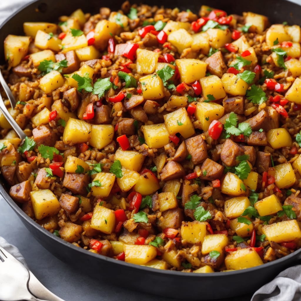 Spicy Jerk Potato & Pineapple Hash