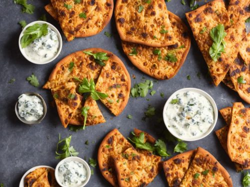 Spicy Pizza Breads with Raita Salad