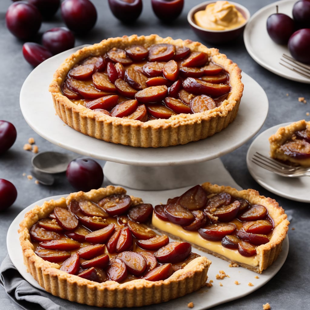 Spicy Plum Tart with Marsala Custard