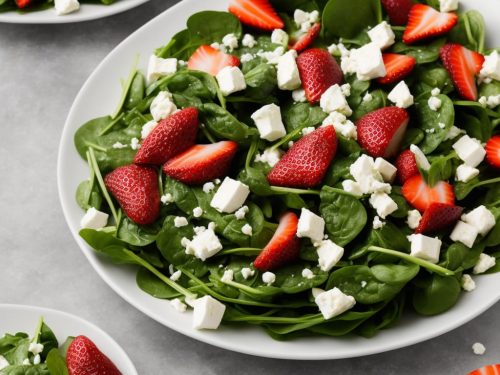 Spinach and Strawberry Salad with Feta Cheese