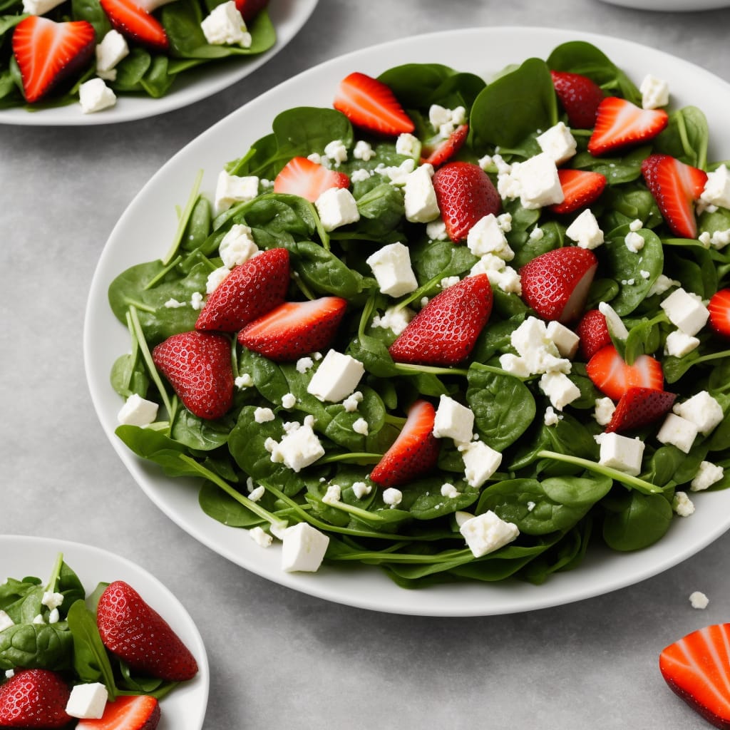 Spinach and Strawberry Salad with Feta Cheese