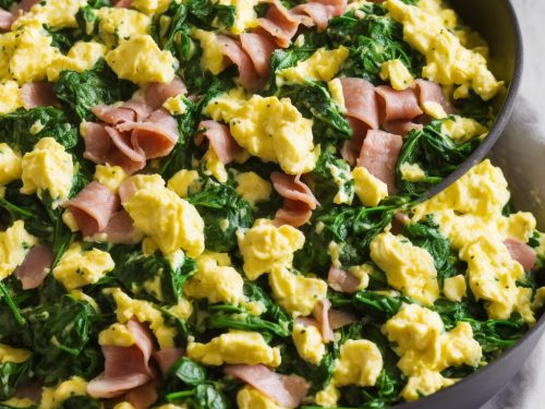 Spinach & Ham Scrambled Eggs