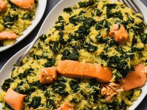 Spinach Kedgeree with Spiced Salmon