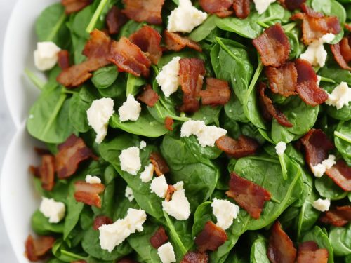 Spinach Salad with Warm Bacon-Mustard Dressing