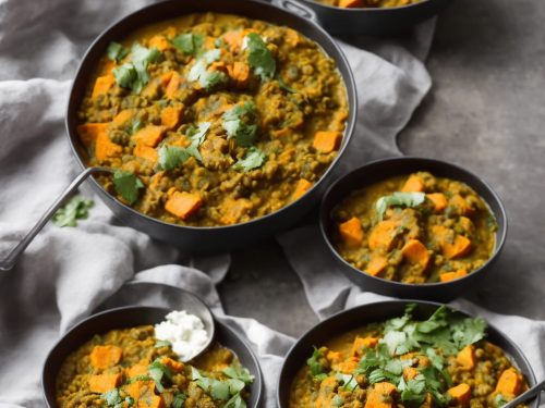 Spinach, sweet potato & lentil dhal