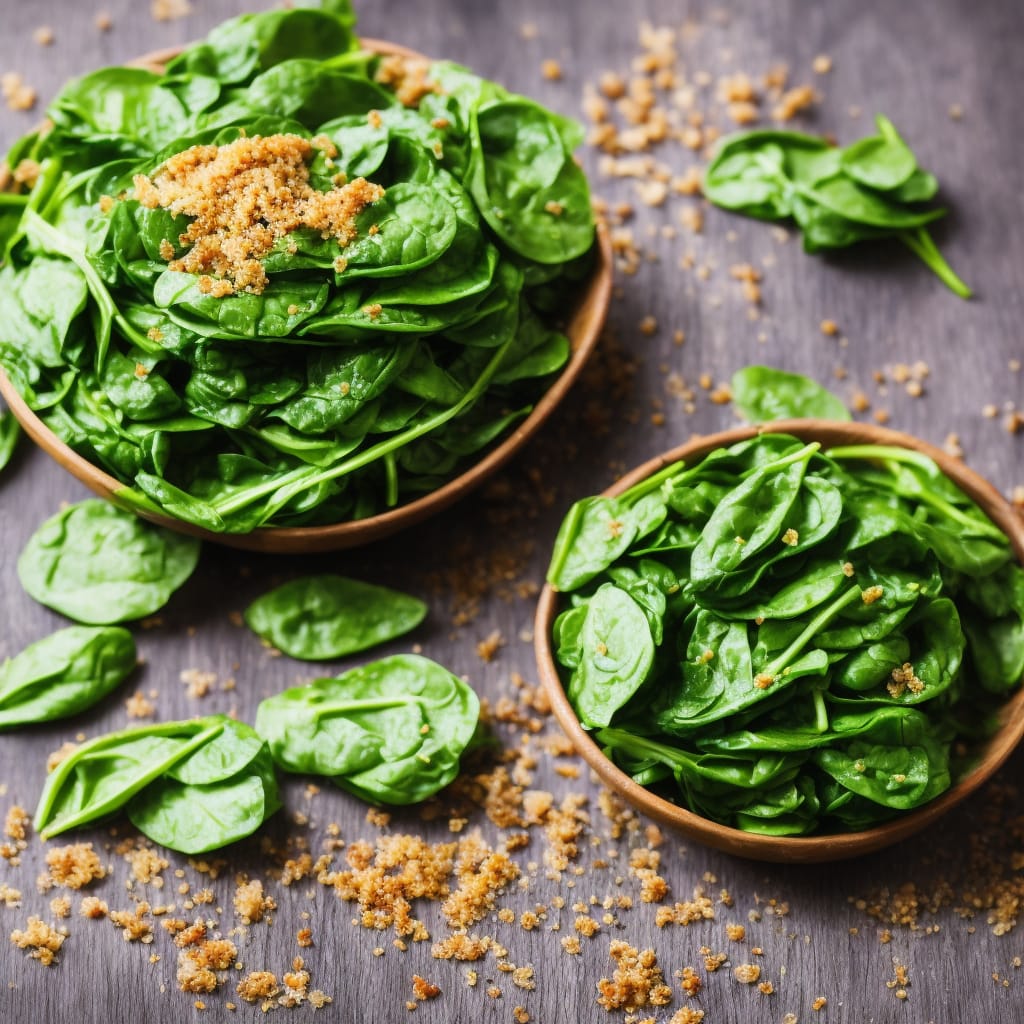 Spinach with Chilli & Lemon Crumbs